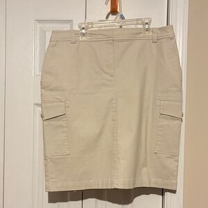 Talbots Tan Pencil Skirt with Pockets